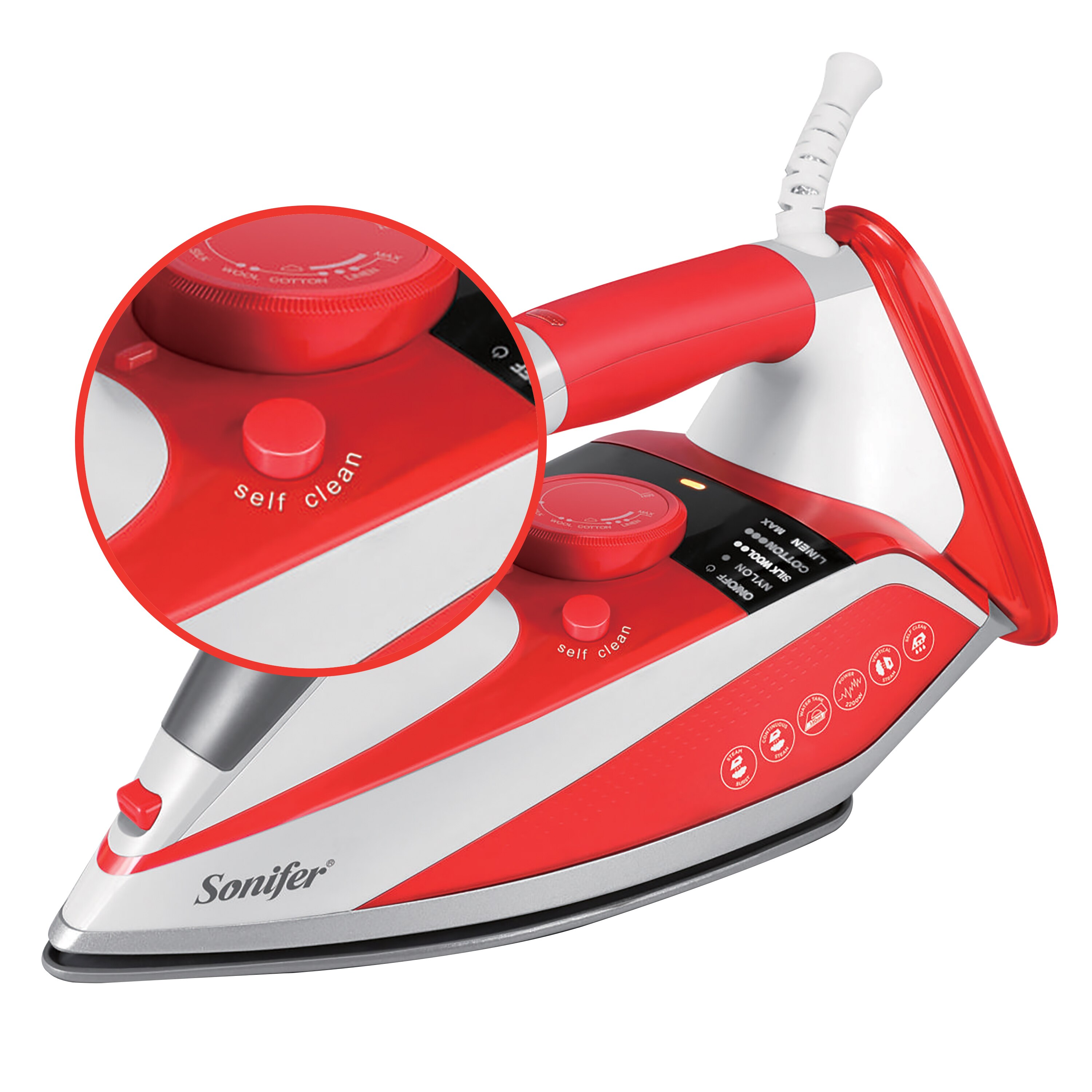 2200W Elektrische Strijkijzers Stoom Digitale Led Display Voor Kleding Multifunctionele Keramische Reizen Ijzer Strijken 220V Sonifer