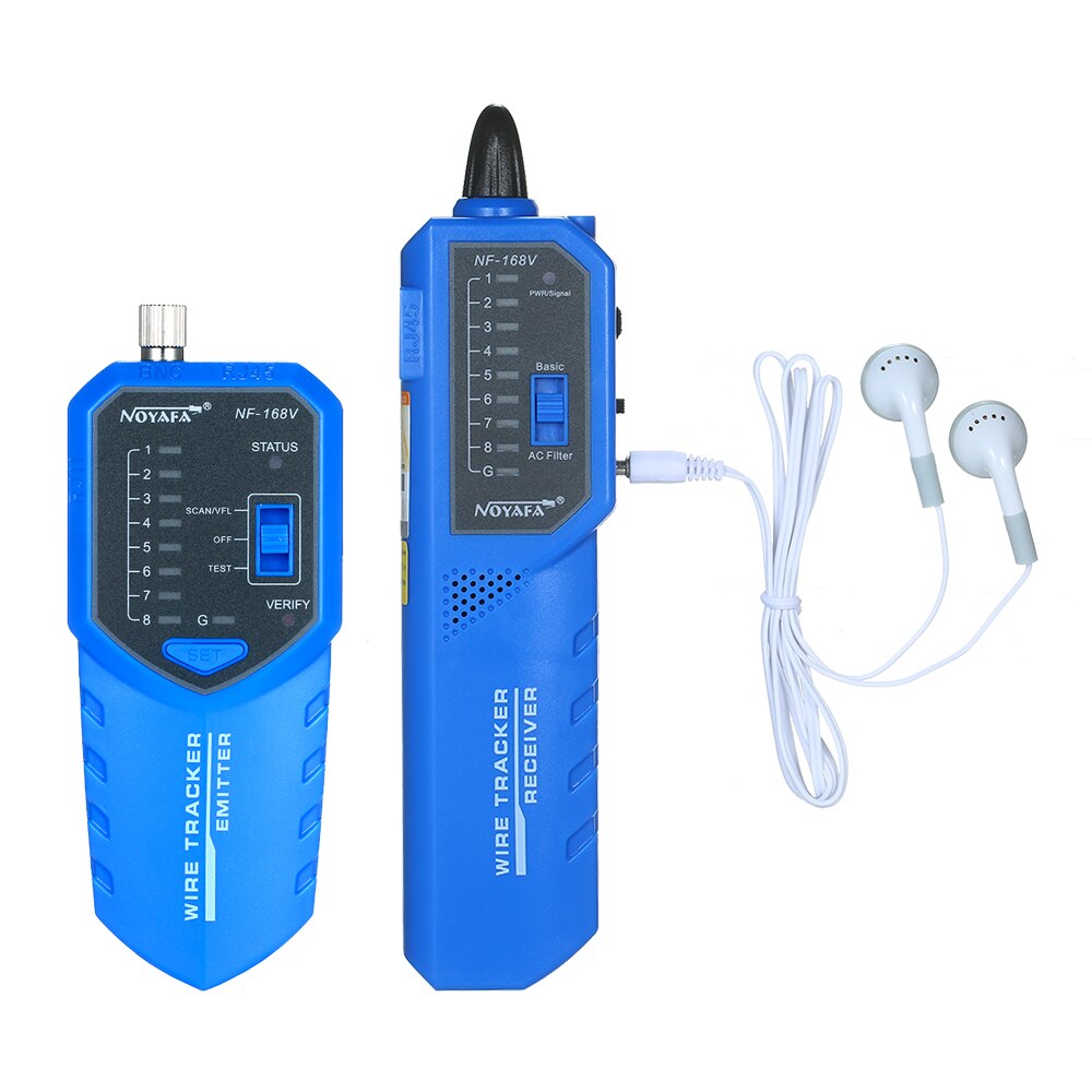 Wire Tracer Telephone Line Finder Network Ethernet Cable Tester and Mapper for RJ11/RJ45/Cat 5/Cat 6/BNC Cable PoE Switch: NF-168V