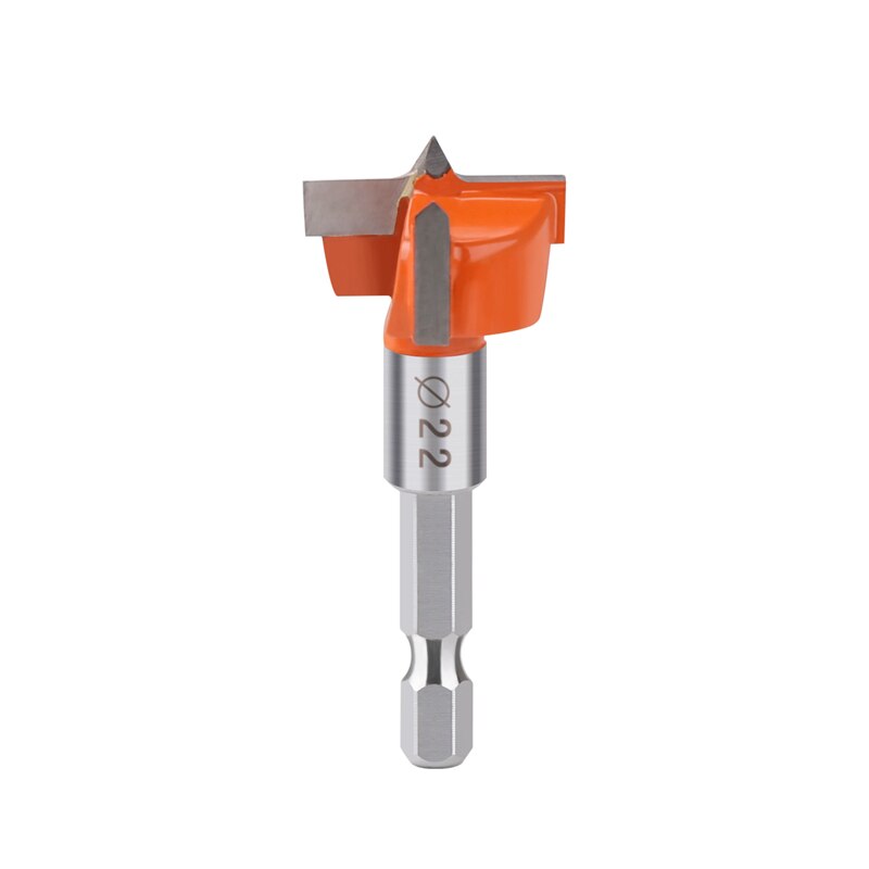 16-35Mm Tungsten Carbide Hout Scharnier Boring Boor Forstner Gatenzaag Met 1/4 Hex schacht Voor Plactic Hout: 22mm