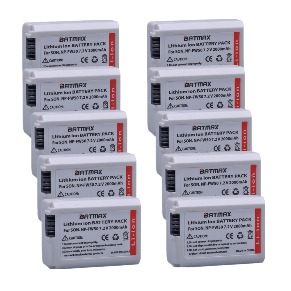 Batmax np -fw50 npfw 50 fw50 vitt batteri för sony  a6500 a6400 a6300 a6000 a5000 a3000 nex -3 a7r a7r ii  a7ii nex -3 nex -3n nex -5