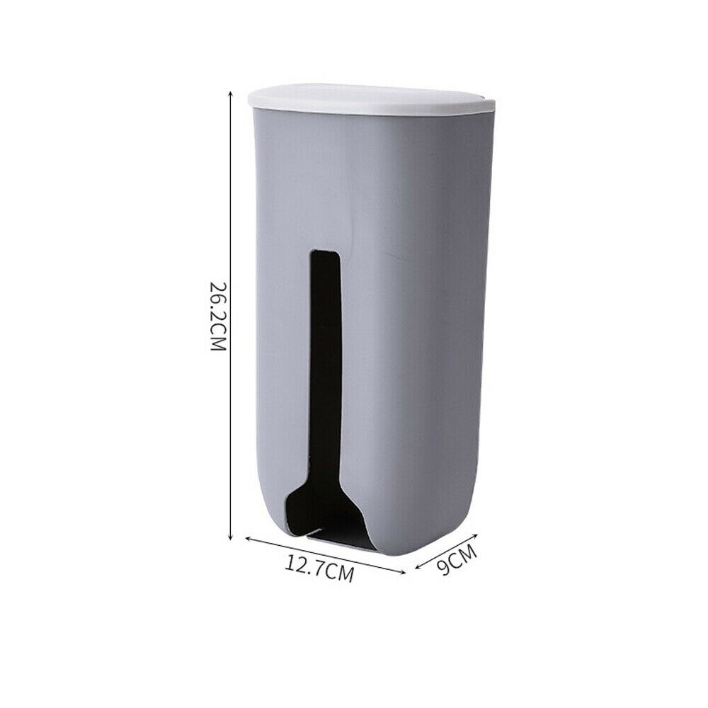 Caja de almacenamiento de bolsas de plástico, colgador dispensador, bolsa de basura, organizador de cocina