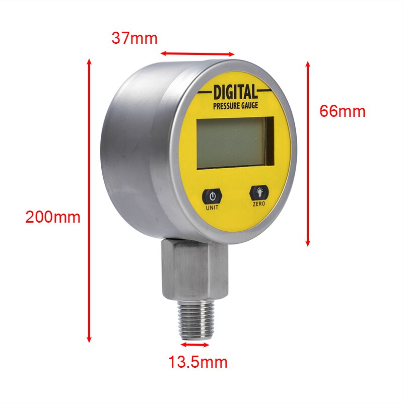 Pressure Gauges Digital Display Oil Pressure Hydraulic Pressure Test Meter 3V 250BAR/25Mpa 2 Points Thread For Gas Water Oil