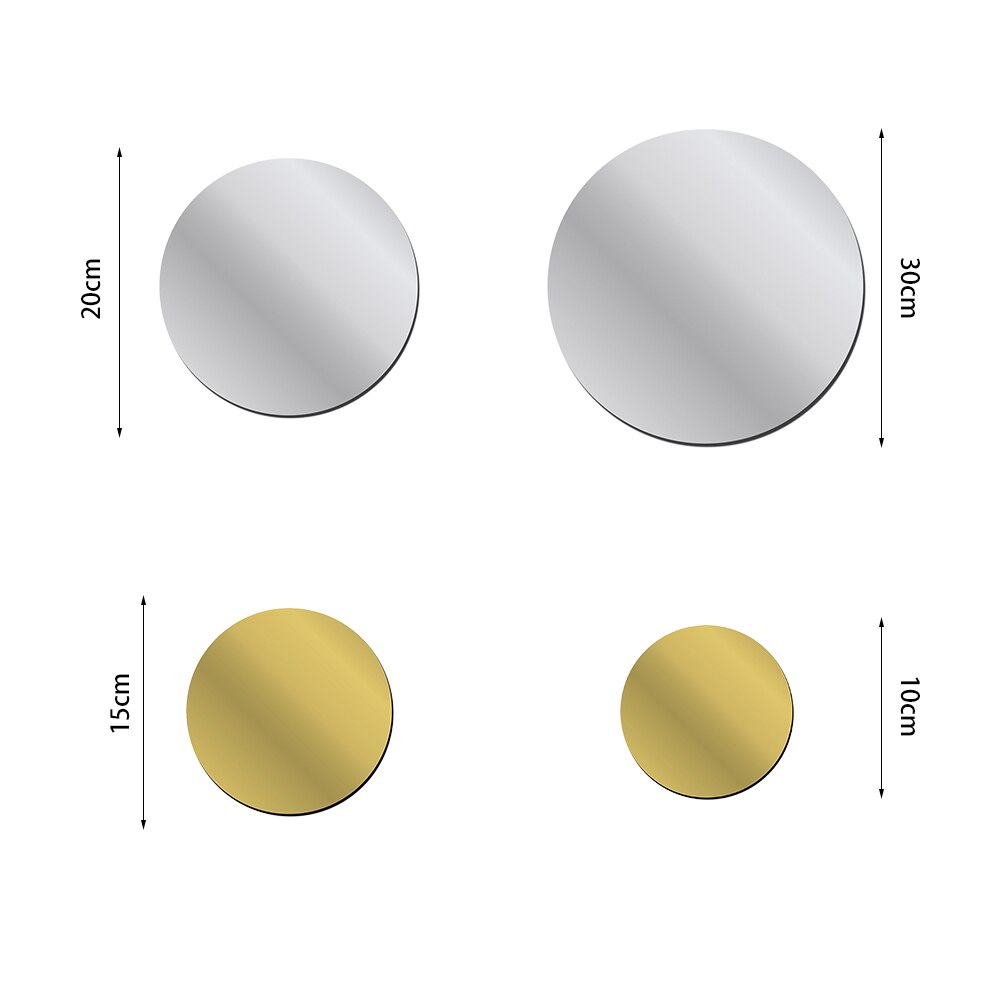 Miroir Mural rond 3D en acrylique, autocollant rond décoratif d&#39;hôtel en plastique, bricolage