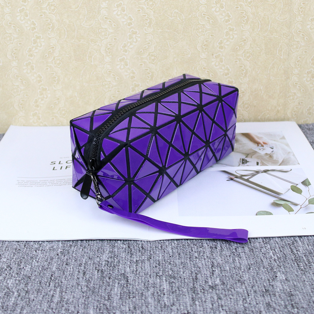 luxus Geometrische Kupplung Geldbörsen Frauen Handtaschen Große Kapazität Lange Gefaltet machen-hoch Taschen Damen Abend Klappe Tasche: Violett