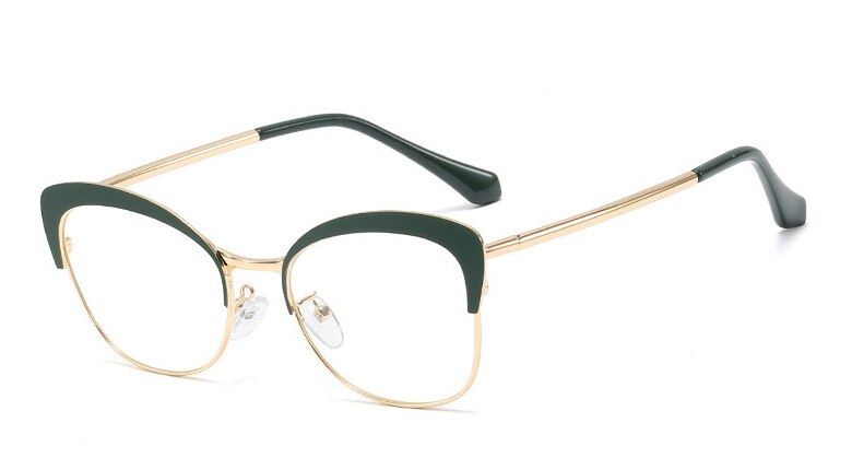 45889 Cat Eye Wenkbrauw Frame Glazen Frames Mannen Vrouwen Optische Mode Computer Bril: C9Green