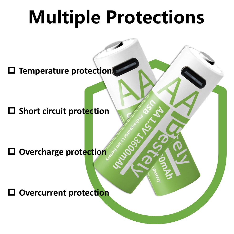 2025 nuevas pilas recargables AA, batería de litio de alta capacidad de 13600mAh 1,5 V, batería doble A para linternas, cámara, Radio