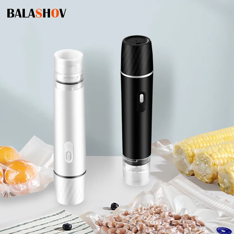 Mini máquina selladora al vacío de mano, máquina envasadora al vacío de cocina, pequeña máquina de sellado, selladora al vacío de alimentos eléctrica USB portátil