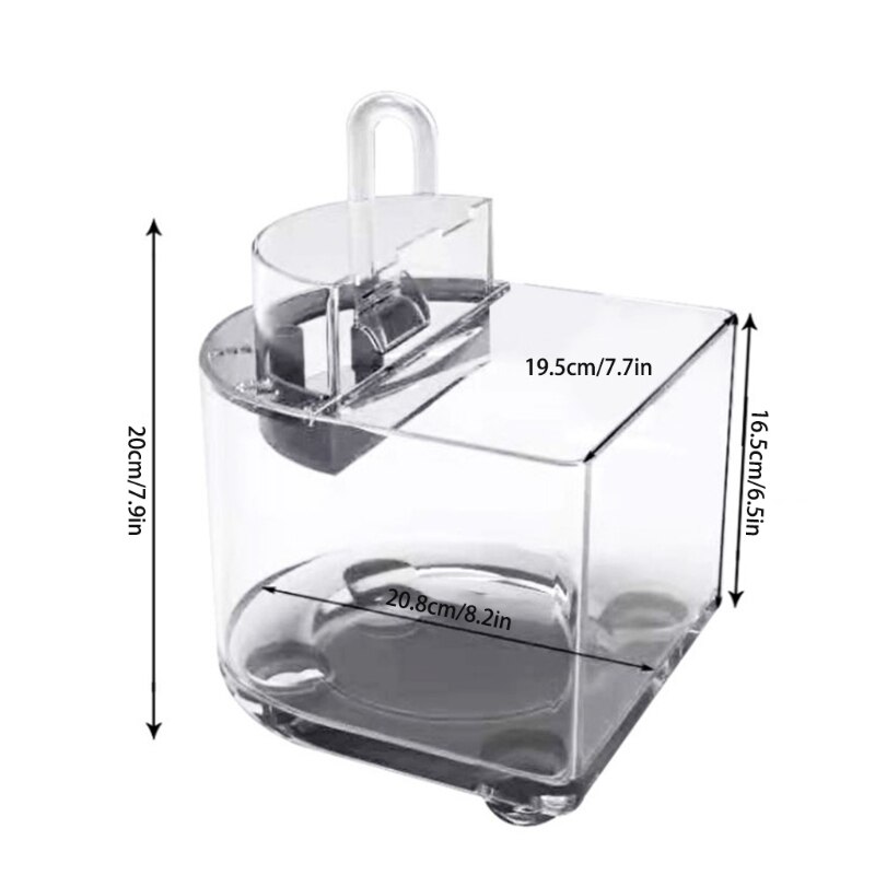 Mini acuario de acrílico Pez transparente, pecera portátil de escritorio para Betta Tropical Starter S17 21,