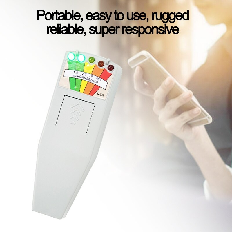Electromagnetic Field EMF Gauss Meter Radiation Dosimeter Detector Portable EMF Magnetic Field Monitor 5 LED Gauss Meter