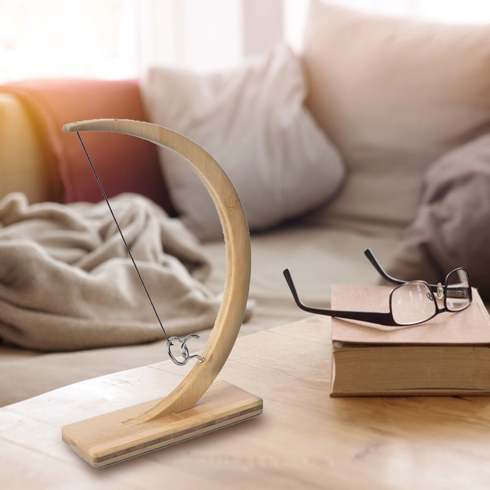 Haak Ornamenten Handgemaakte Houten Ring Toss Haken Snelle Interactief Spel Familie Ornament Maan Decoratie