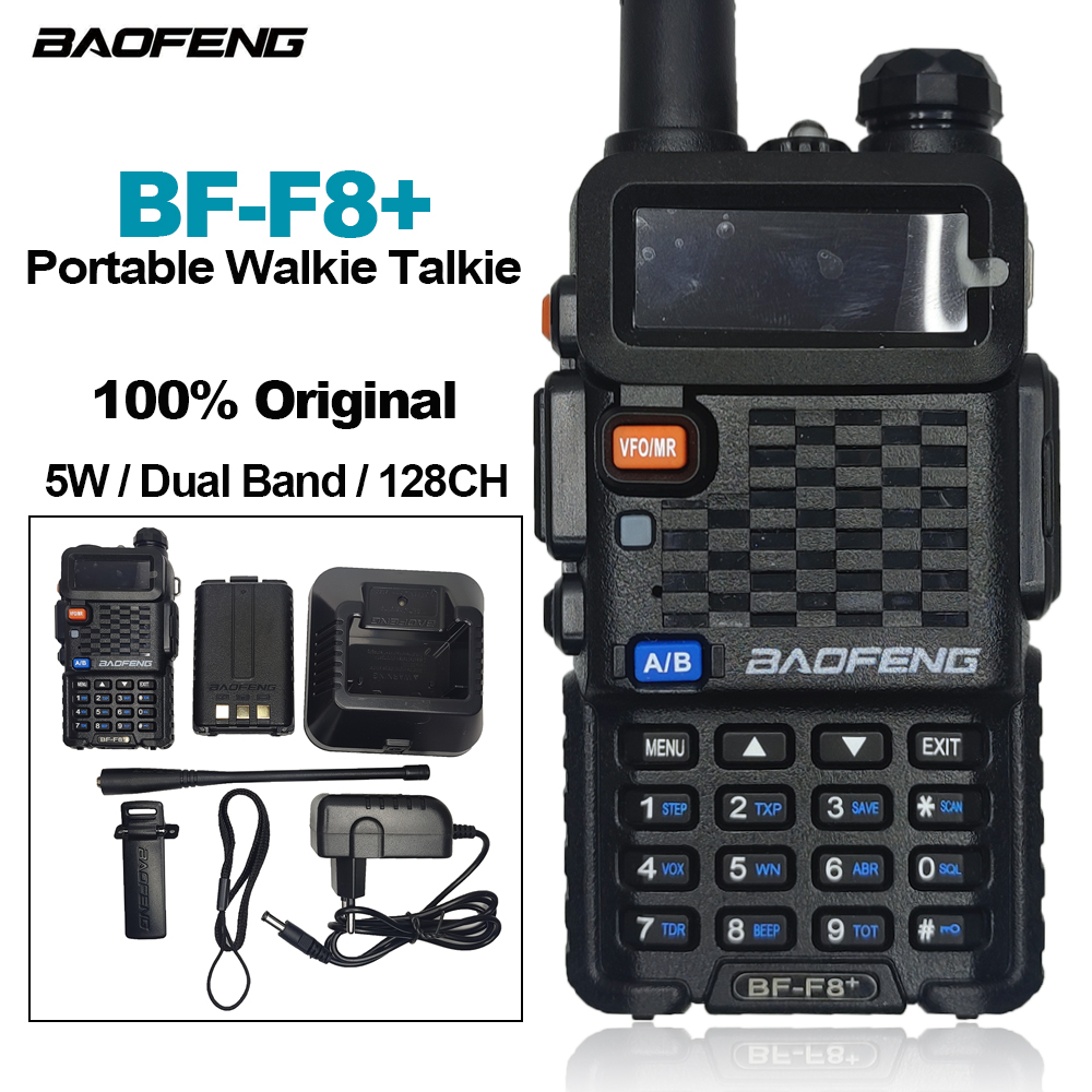 BAOFENG originale Walkie Talkie BF-F8 + Radio portatili bidirezionale 5W Dual Band 128CH 1800mAh amatoriale CB Ham Radio UV-5R aggiornato F8 +