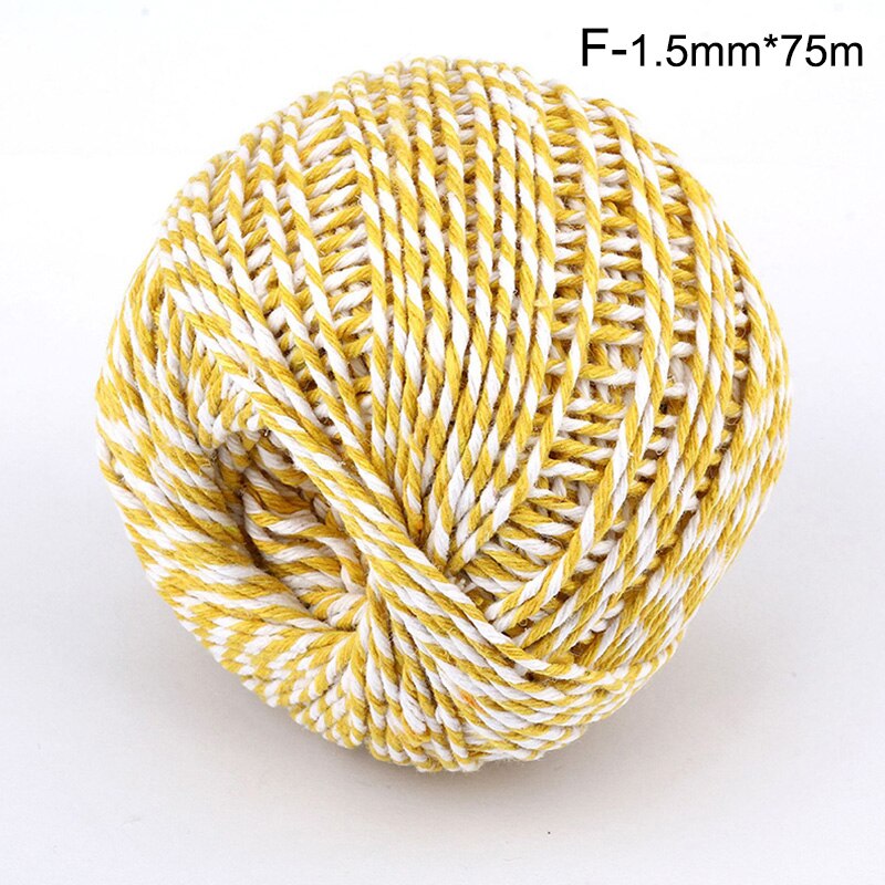 DIY Handmade Cotton Thread 1 Roll 75 Meters Rope Red White Card Hanging Rope Packing Twine String Cord: F