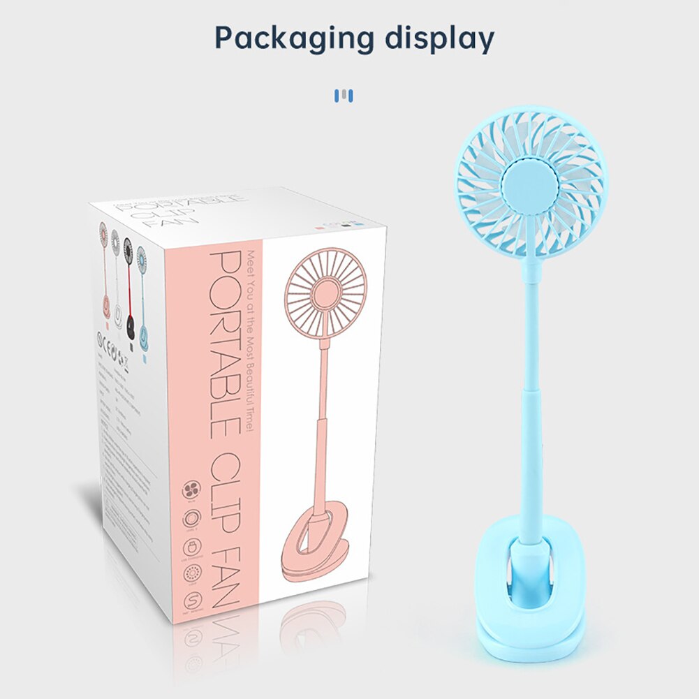 Portable Mini Clip Stroller Fan 3 Speeds Settings Flexible Bendable Usb Rechargeable Battery Operated Quiet Desk Fan For Home