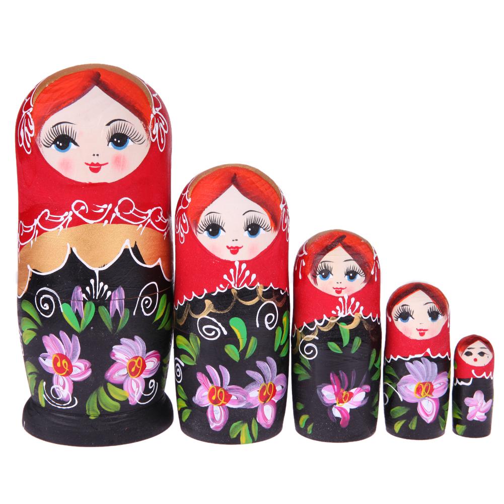 13 Stijlen Handgetekende 5-Layer Russische Matroesjka Dier Bloem Loulan Meisje Patroon Combinatie Matroesjka: B