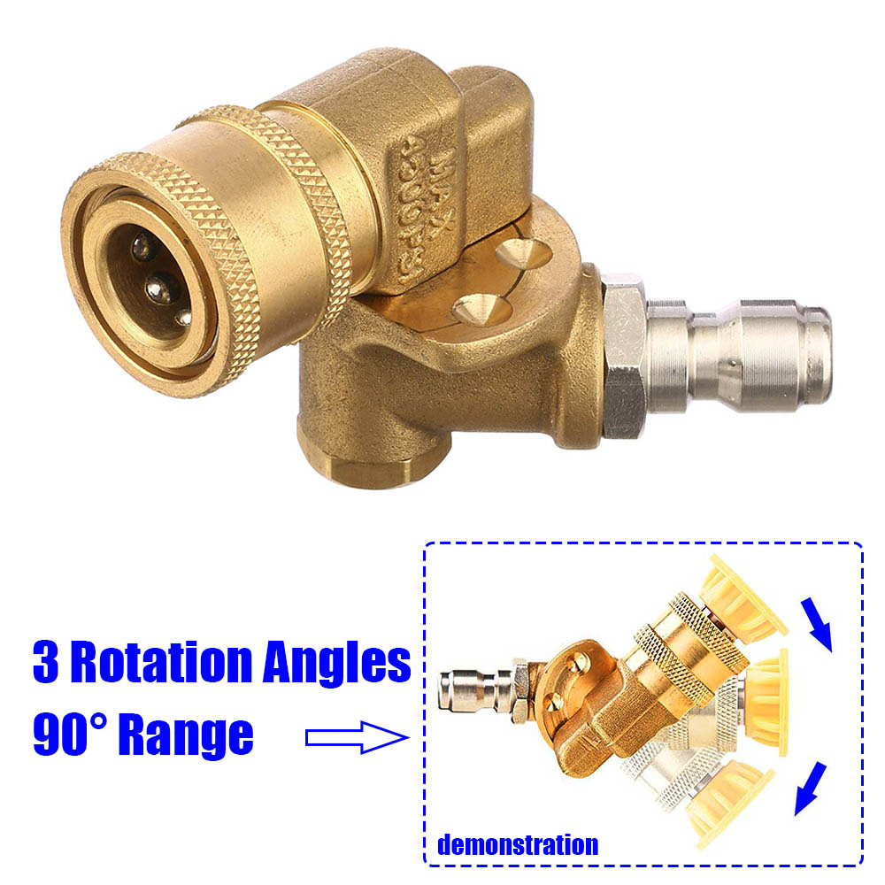 Pressure Washer Accessories Kit 7 Power Washer Spray Nozzle Tips 1/4 inch Quick Connecting Pivoting Coupler 4500 PSI: Silver