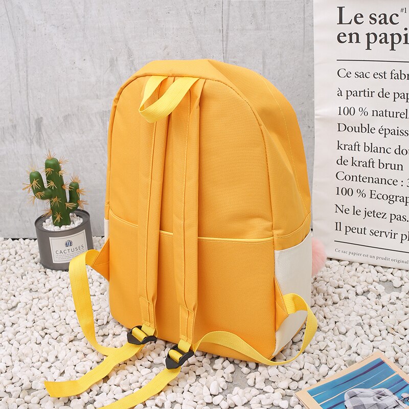 4 delar uppsättningar skolväskor ryggsäck 15.6 tum bärbar datorväska kvinnlig ryggsäck skolväska för tonårsflickor