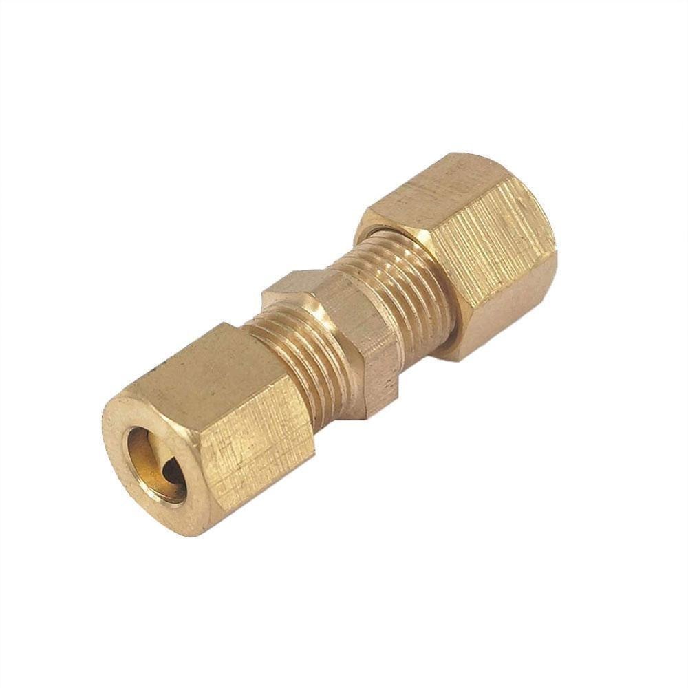Brass Compression Fitting Straight Union Connector 3/16" OD *3/16"OD Equal