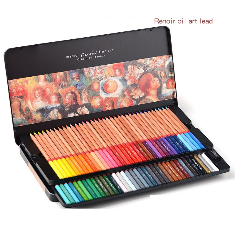 Marco Renoir 24/36/48/72/100 Colors Pencil Set lapices de colores profesionales Crayons Colouring Drawing Pencils Set