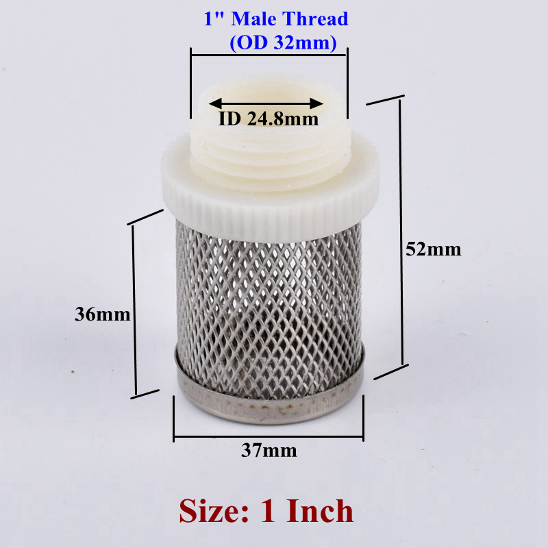 1/2"-4" 304 Stainless Steel Filter Screen Aquarium Fish Tank Water Pump Inlet Filter Agricultural Water Saving Irrigation Filter: Silver / 1/4''