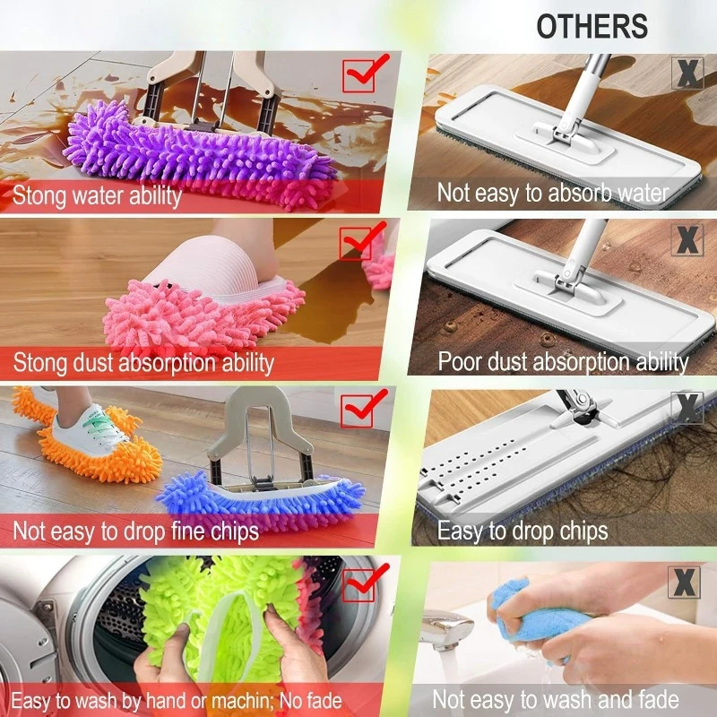 Zapatillas de limpieza de polvo para el hogar, paño de microfibra para limpiar zapatos, 1 piezas