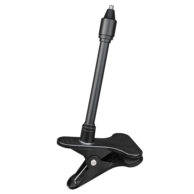 Draagbare flexibele cameraklem Mount Babyfoon Camerahouder Stand Webcam Monitor Ponsvrije buigbare beugelbasis met clip: Black