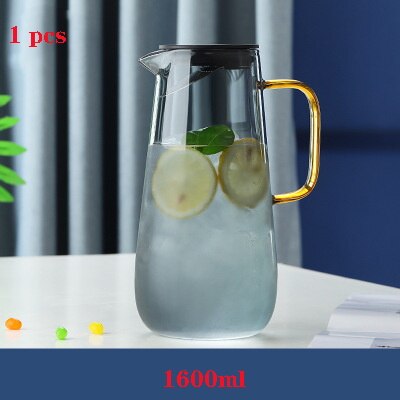 1600ml styl skandynawski żaroodporny szklany czajnik o dużej pojemności gospodarstwa domowego przeciwwybuchowy sok kawy dzbanek robić mleka filtr z pokrywką: kettle