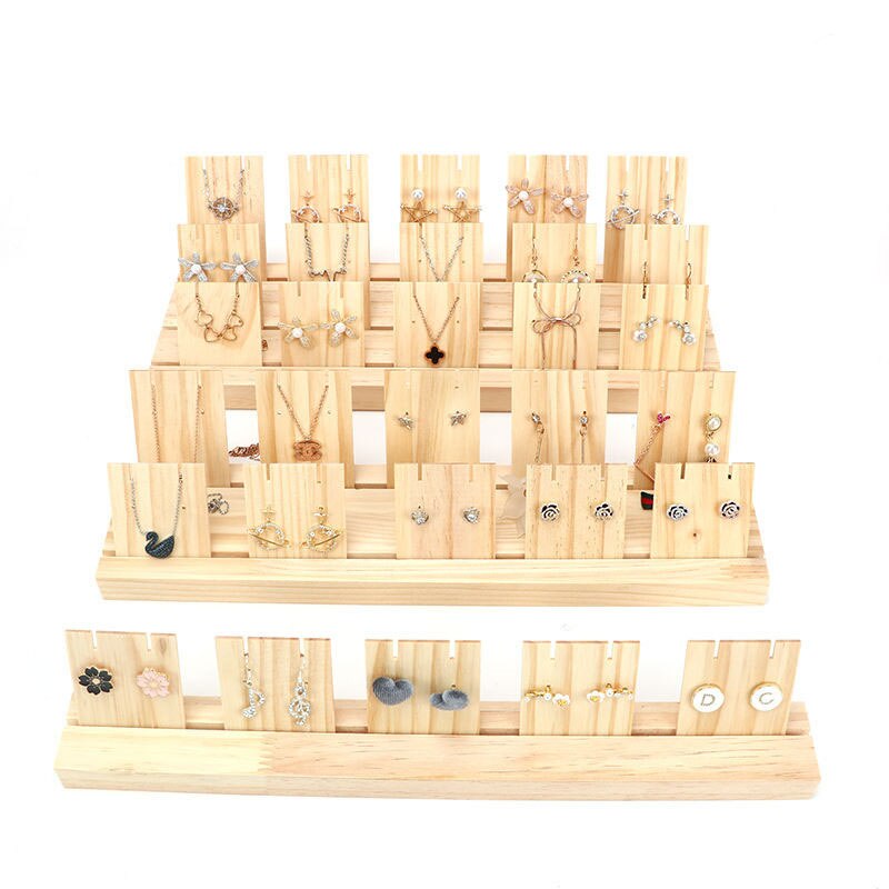 Hout Oorbellen Sieraden Hanger Organizer Houder Sieraden Rack Hanger Opslag Display Stand Gaten Houten Basis Voor Home Shop Decor
