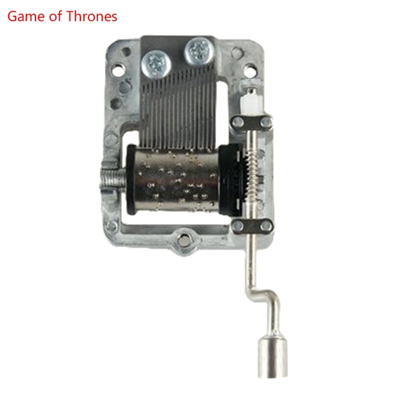 Retro Diy Mechanische Mini Hand Crank Metal Muziek Case Beweging: Black