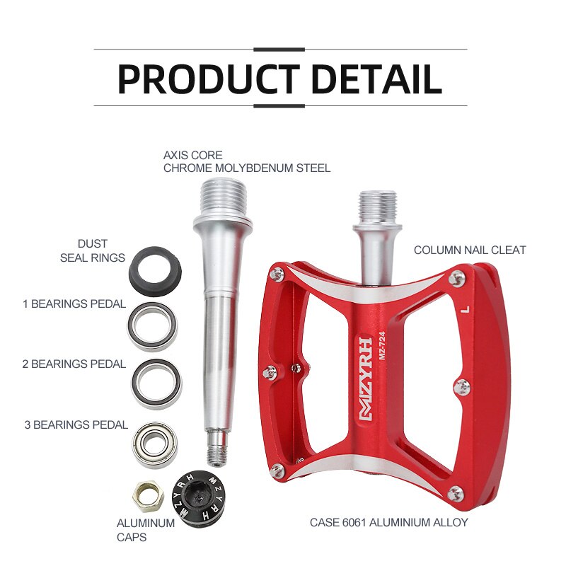 MZYRH 724 503S 505S Bicycle Pedal Ultralight Non-Slip MTB Pedals Aluminum Alloy Flat Applicable Waterproof Bicycle Parts