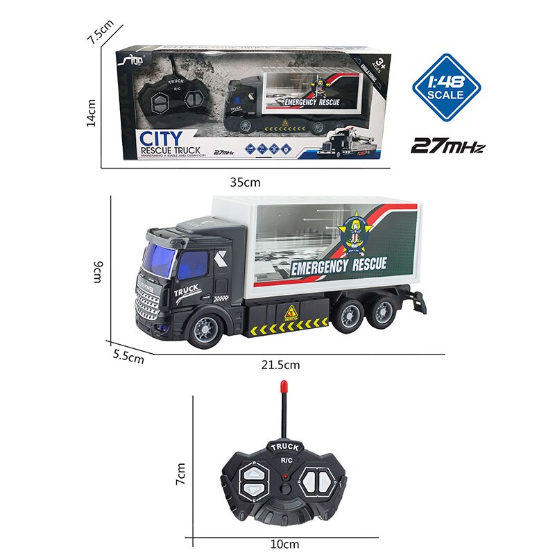 1/48 4CH Simulation Flache Kopf Fernbedienung Verkehrs Rettungs Wrecker Anhänger Transport Pritsche Lkw: QH18-2