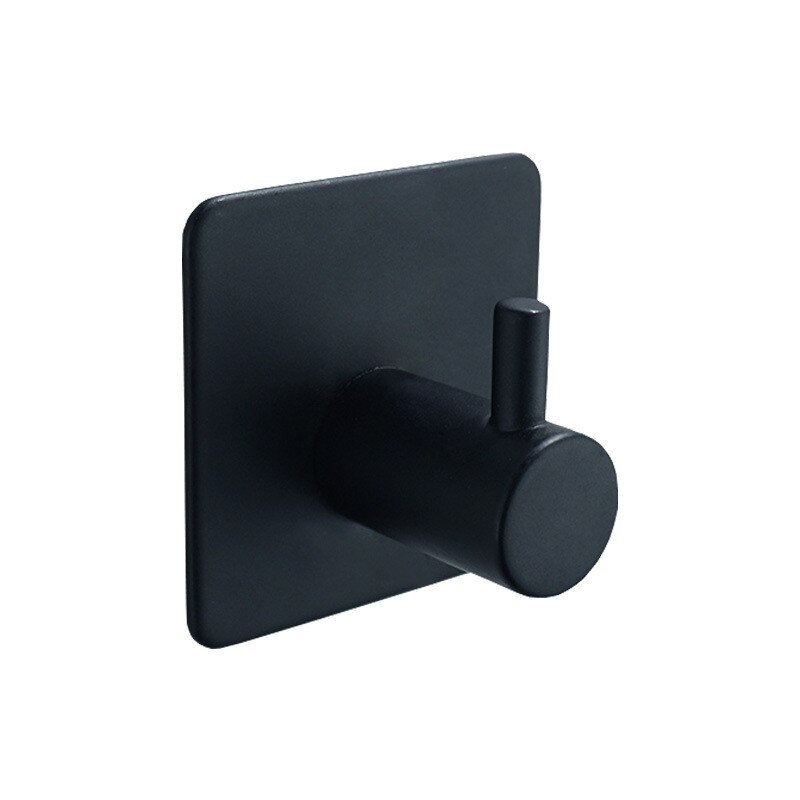 Juego de ganchos de acero inoxidable para bata de baño, gancho negro para colgar ropa, toalla, accesorios de baño, 4 unids/set
