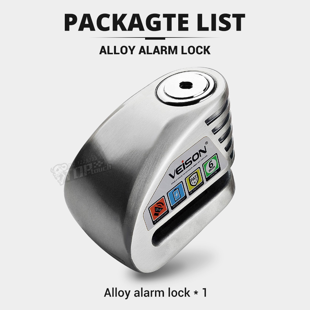 VEISON Moto Lock Bike Alarm Lock impermeabile Scooter Disc Locks avvertimento sicurezza antifurto bicicletta Para Moto Alarma Moto: Grigio scuro