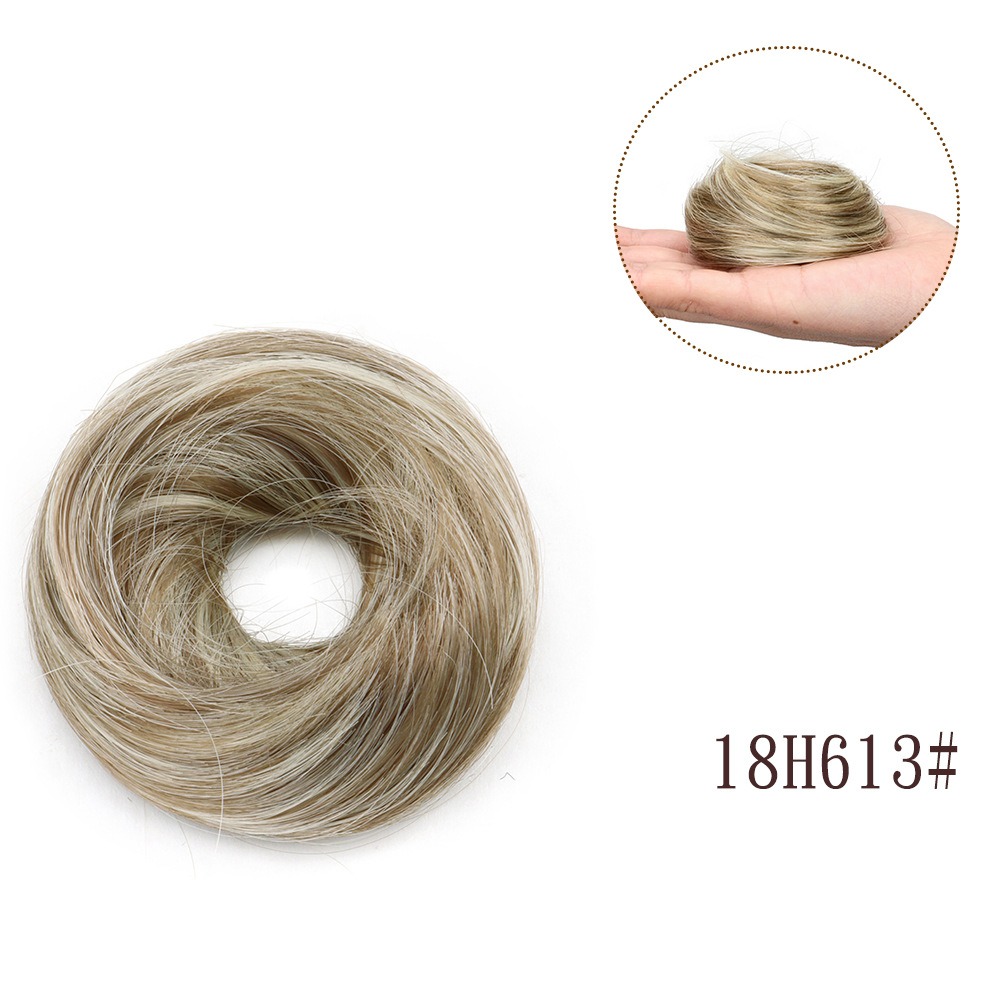 Moño sintético, pieza de pelo, extensión de moño recto, Mini banda de goma, moño para el pelo, peluca de Donut, accesorio, moño Updo: P18 / 613