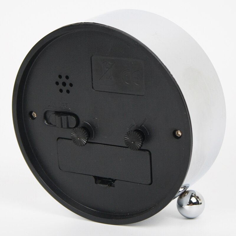 Silent Alarm Clock Desktop Watch Desktop Clock Not Ticking Simple Style Metal Dial Clock