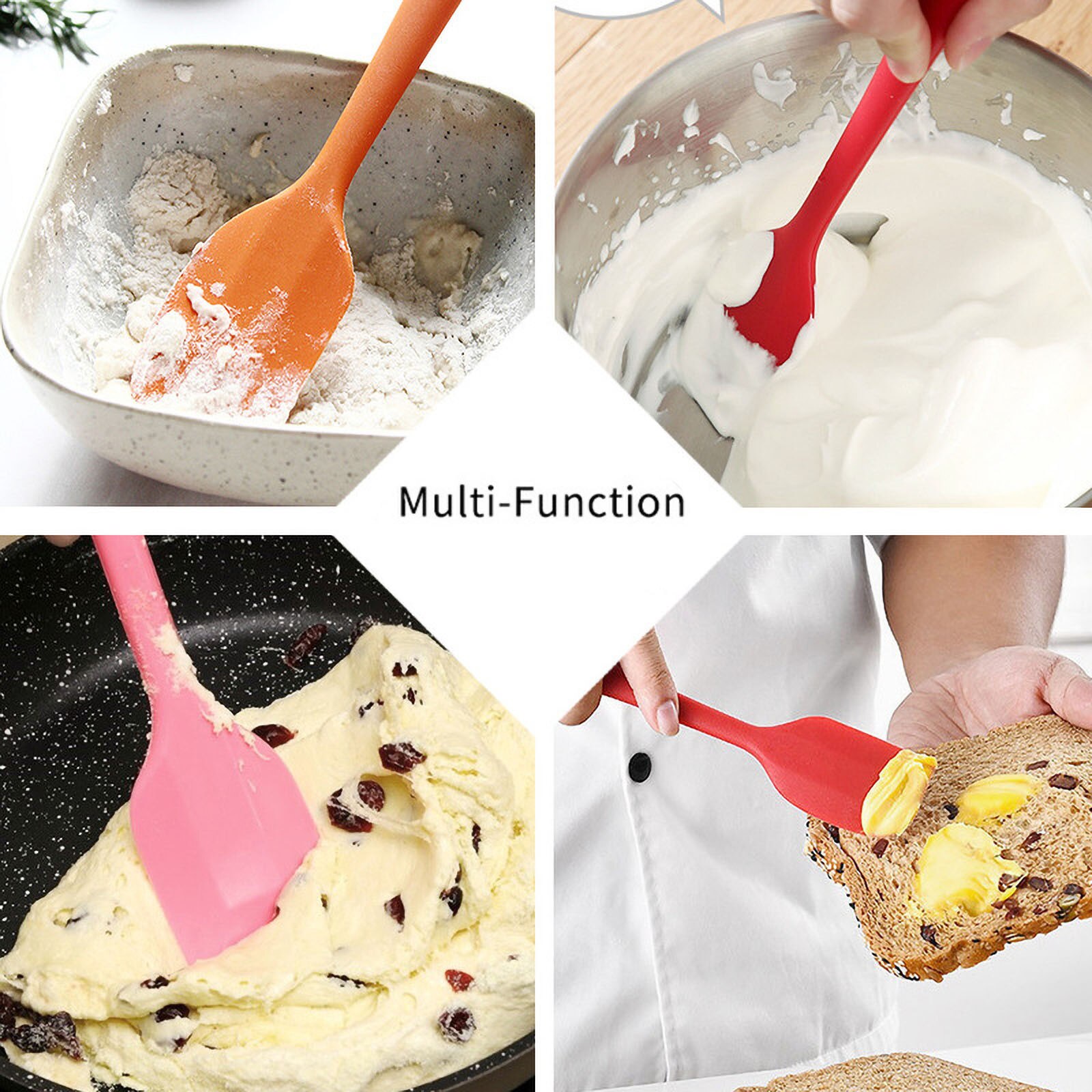 Silicone Spatula Mixing Pastry Scraper Non Stick Butter Spreader Jar Blender Cooking Spatula Kitchen Baking Accessories#60