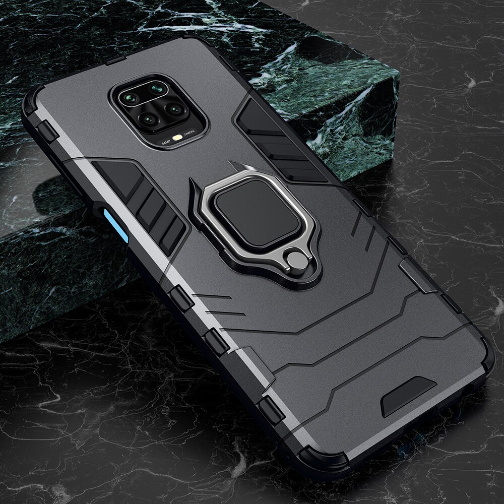 KEYSION Schokbestendig hoesje voor Xiaomi Redmi Note 9s Magnetische achterkant Telefoonhoes voor Redmi Note 9 Pro Max Note 8 Pro 8 8T 8A 7 7a K30: ABS / Black