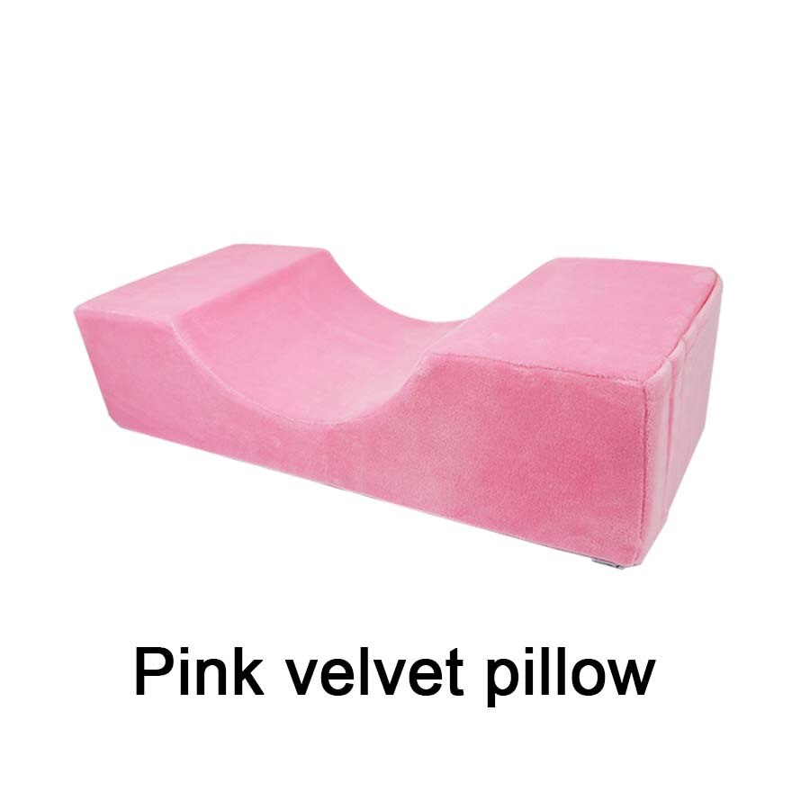 1 Pcs eyelash extension special pillow For Beauty Salon Neck Lash Flannel / Leather Pillow Acrylic Shelf Organizer Stand: Pink velvet pillow
