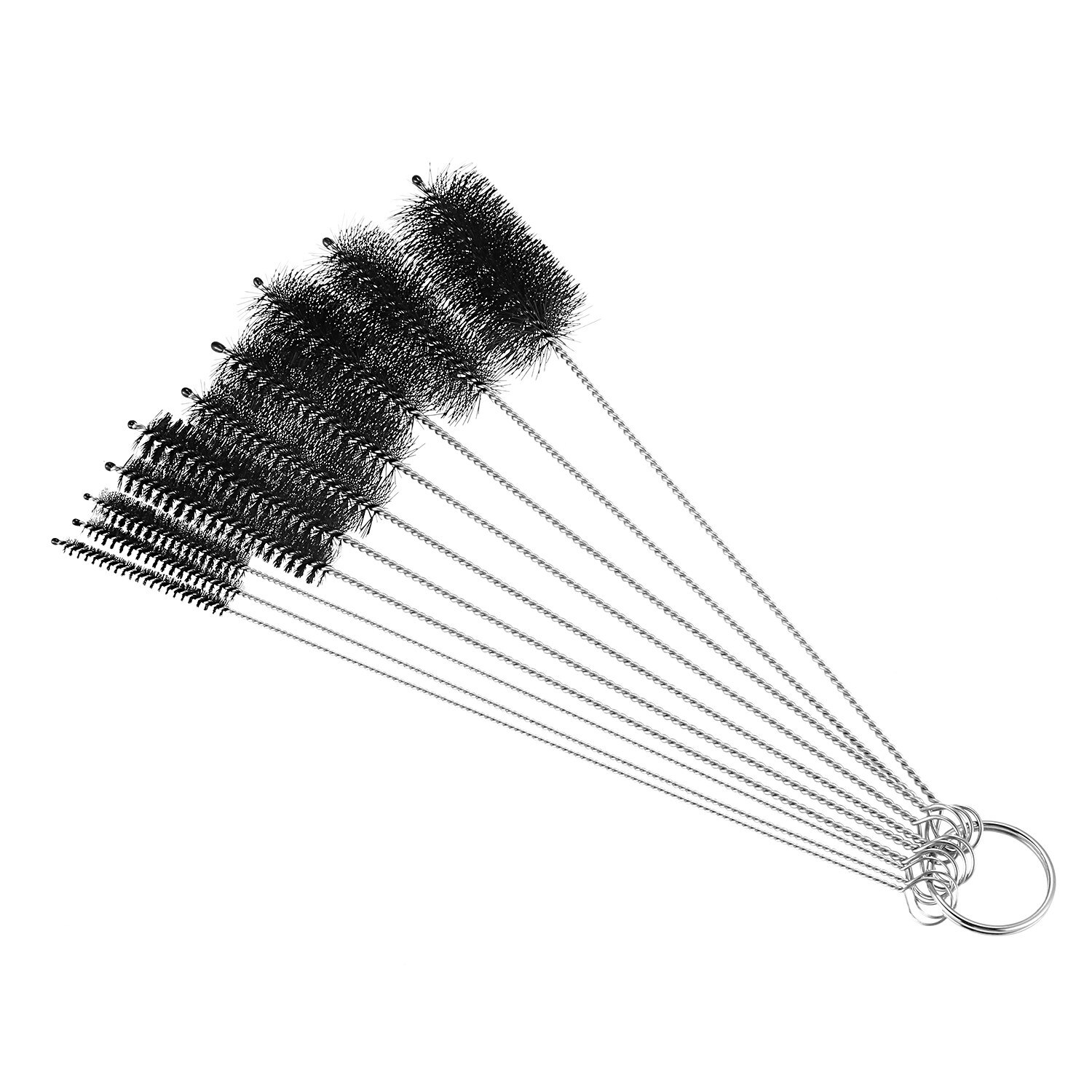 Escova de garrafa, escovas de limpeza de garrafa, escova de limpeza, limpador para copos de garrafas de pescoço estreito com gancho, conjunto de 10 peças