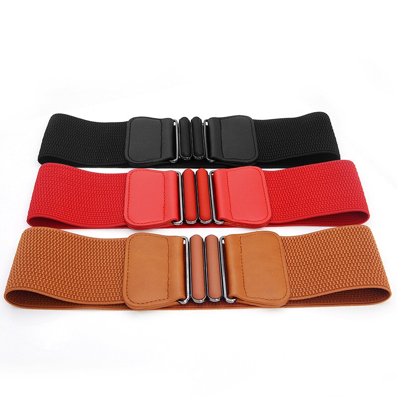 Cinturón elástico para mujer corsé negro elástico faux cuero cinturones para mujer boda accesorio vestido cintura costura cintura ancha sello