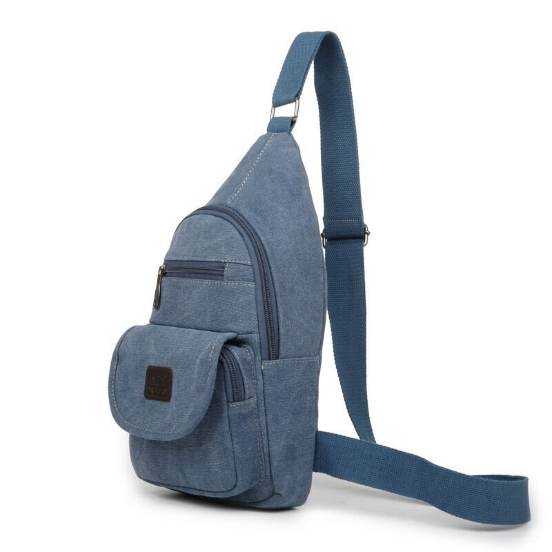 Brust Pack Männer Leinwand Tasche draussen Schulter Tasche Paket Startseite Typ MÄNNER Bote Tasche Freizeit Tasche: hell Blau