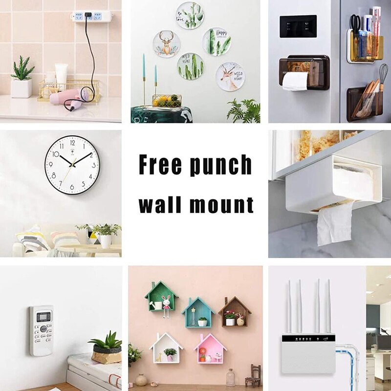Power Strip Holder, Surge Protector Wall Mount, Self Adhesive Surge Protector Fixator, Punch Free Wall Socket Sticker