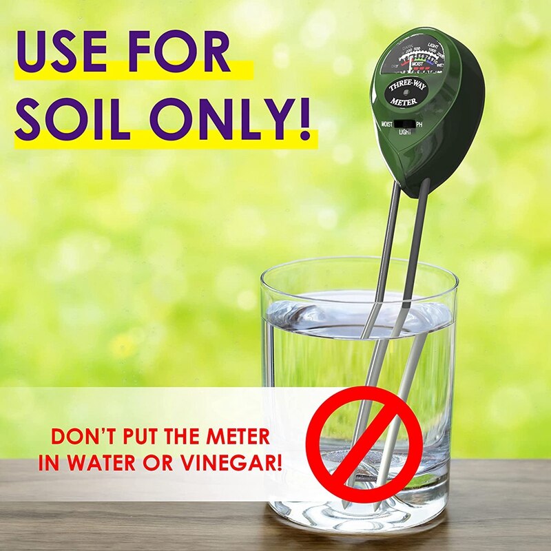 Soil PH Meter 3-In-1 Soil Tester Moisture, Light, PH, Meter Tool for Garden, Farm, Plant, Outdoor, Indoor, Lawn Care
