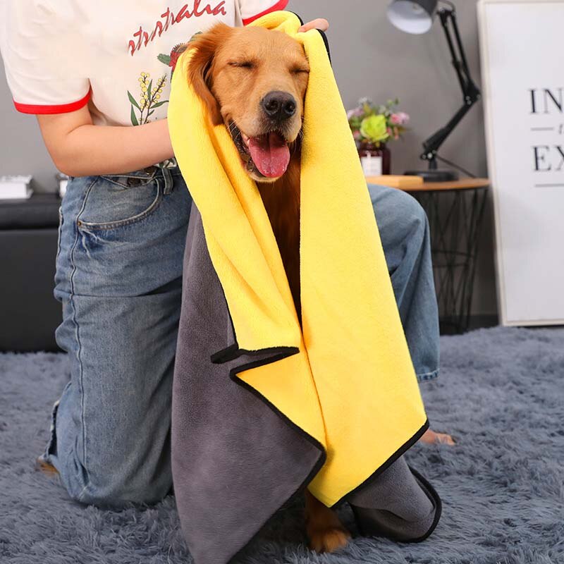 Toalla súper absorbente para mascotas, accesorios de fibra para baños de gatos y perros, de secado rápido, suministros de limpieza de baños, 1 Uds.