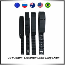 10 x 10mm 10*10mm L1000mm Cable Drag Chain Wire Carrier With End Connectors Non-opening For CNC Router Machine Tools