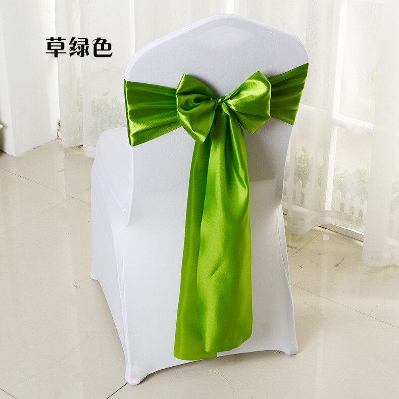 Elegante Stuhl Schärpen Cadeiras Feier Licht Zeremonie Hotel Bogen Noeud Chaise Mariage Krawatten: Schleife Gras Grün