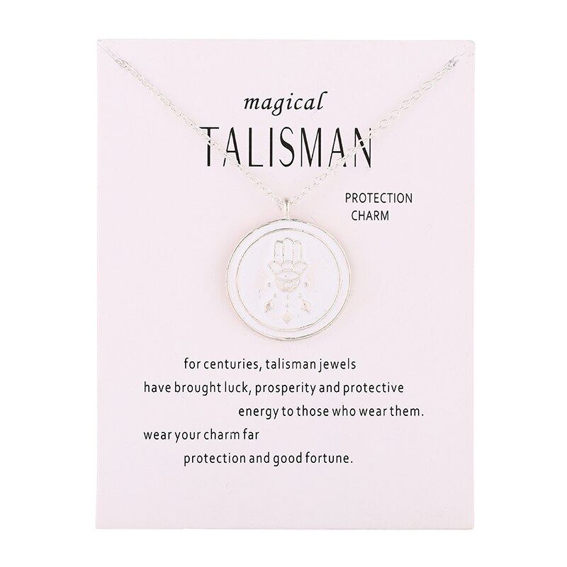 Aangekomen Magische Talisman Serie Glazuur Druppels Bergamot Boeddha Hanger Bescherming Charme Ketting Sieraden: HAVECARD SILVERWHITE