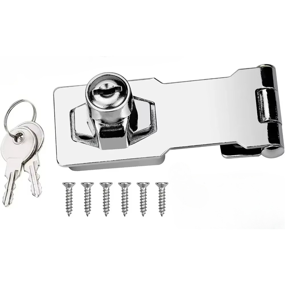 Luminous Door Lock Zinc Alloy 90 ° Rocker Arm Hook Lock Sliding Door Latch Heavy Duty Barn Gate Bolt for Cabinet Door Window: Metal Color