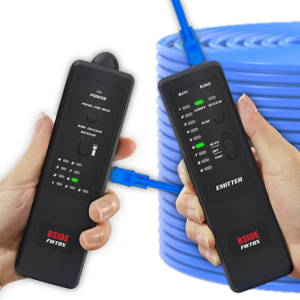 Dual Mode Network Wire Tracker Cable Toner RJ45 RJ11 Accurate Ethernet LAN Tracer Analyzer Detector Line Finder FWT8X