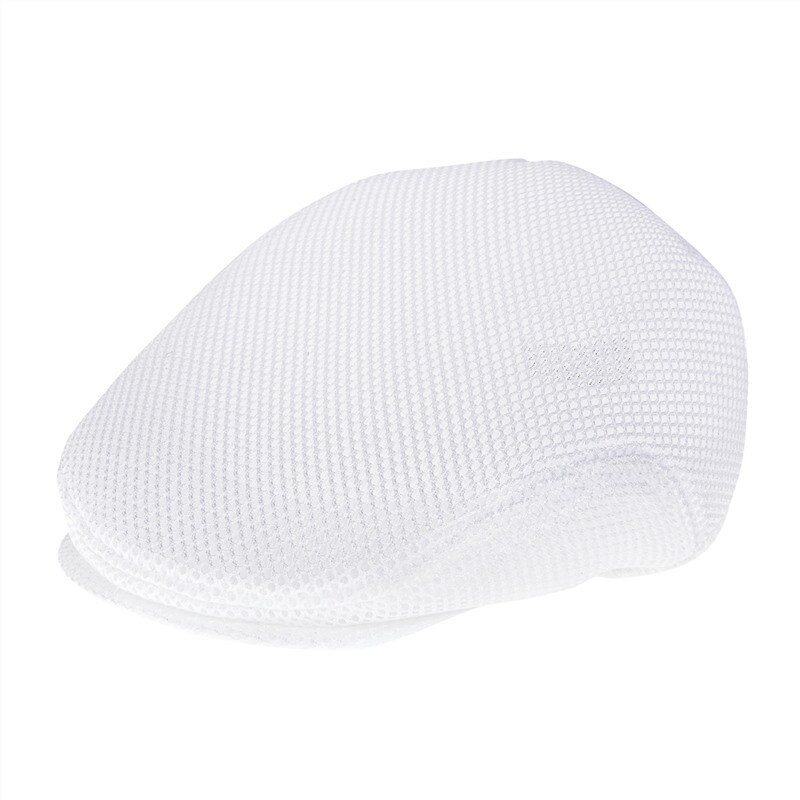 BOTVELA Summer Bunnet Newsboy Cap Men Paddy Dai Cheese-cutter Hats Women Mesh Ivy Flat Caps Net Driving Cabbies Boina 011: white / 57 cm