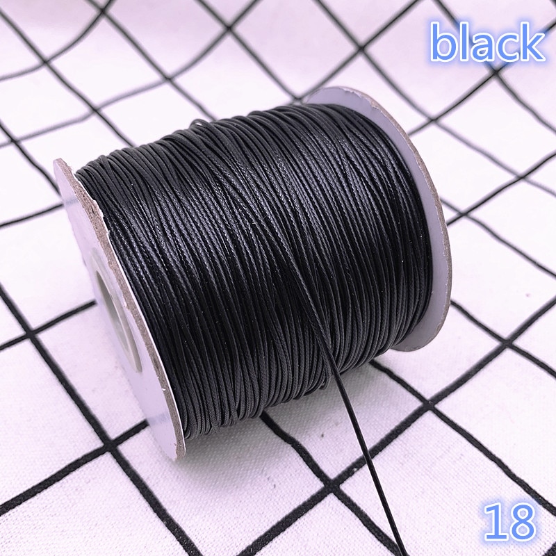 0.5-2.5mm Black Waxed Cord Waxed Thread Cord String Strap Necklace Rope Bead DIY Jewelry Making for Shamballa Bracelet